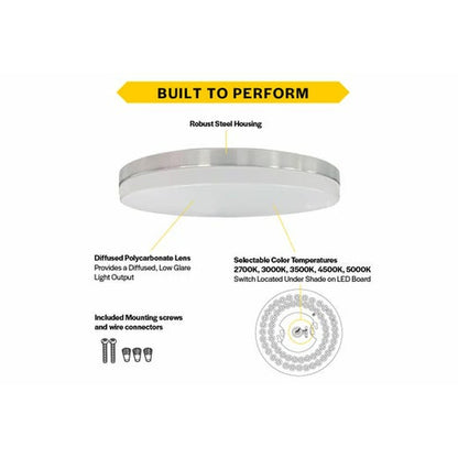 Halco 90327 25W LED Dimmable Fixture Flush Mount Brushed Nickel Trim