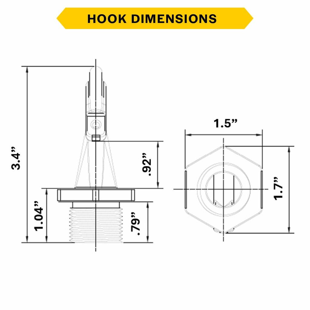 Halco 30432 Steel Hook NPS 3/4" Male for use with Junction Box 30260