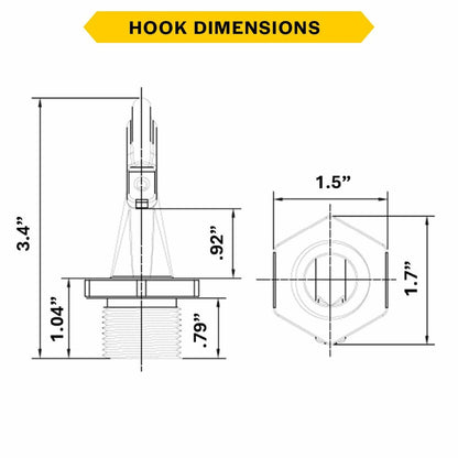 Halco 30432 Steel Hook NPS 3/4" Male for use with Junction Box 30260