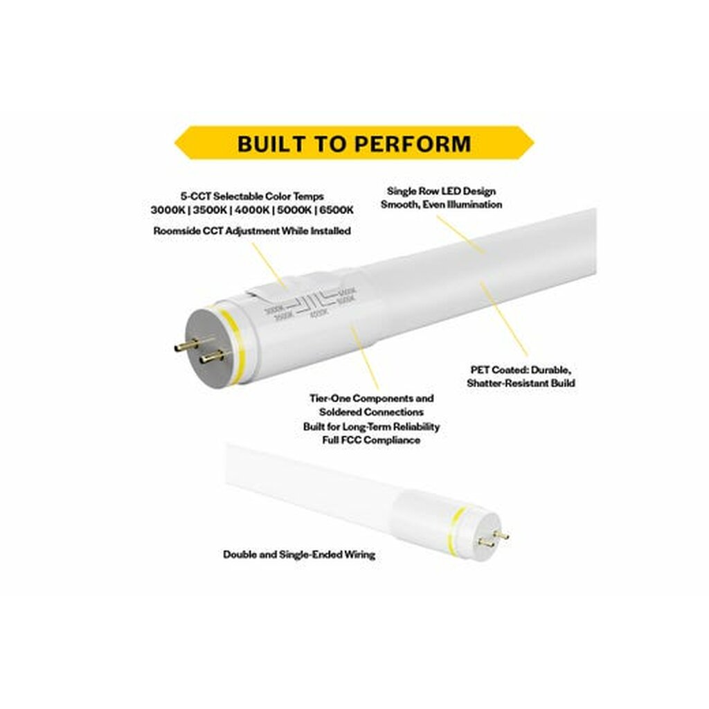 25 pack - Halco 87302 12.5W T8 CCT LED Light Bulb
