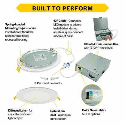 Halco 89093 10W LED Dimmable Fixture ProLED Select Slim Downlight 4in