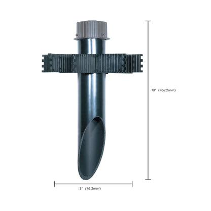 Nuvo 60-680 3 Inch Diameter Mounting Post, PVC, Light