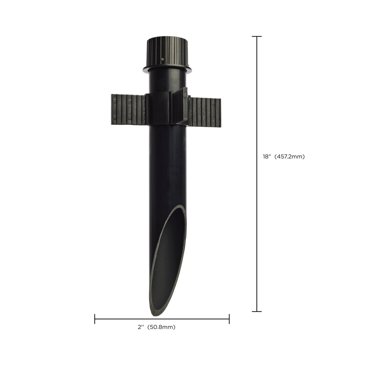 Nuvo 60-681 2 Inch Diameter Mounting Post, PVC, Matte Black