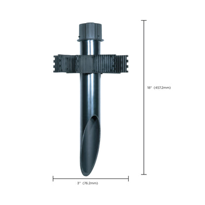 Nuvo 60-682 3 Inch Diameter Mounting Post, PVC, Matte Black