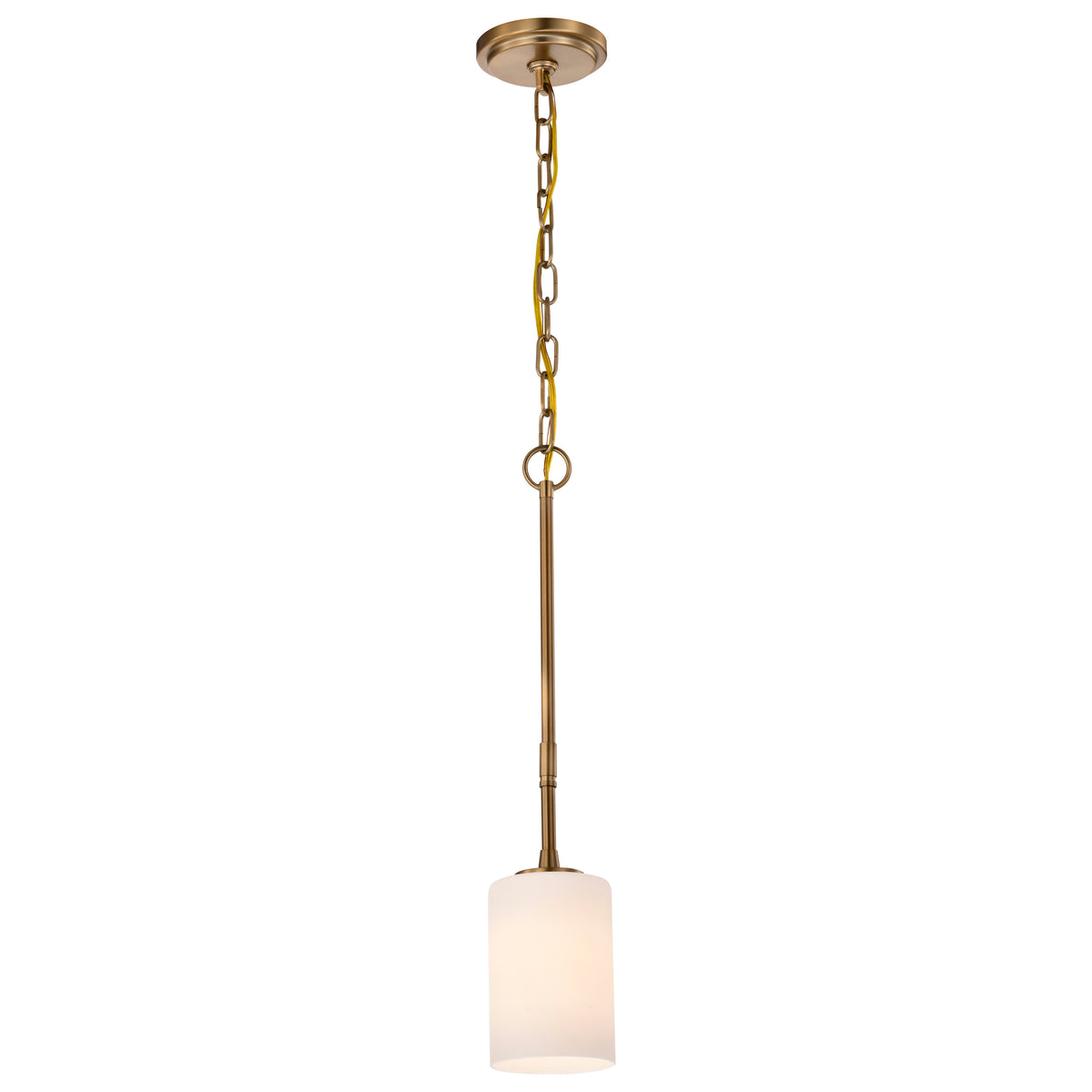 Nuvo 60-8205 Liam, 1 Light Mini Pendant, Burnished Brass