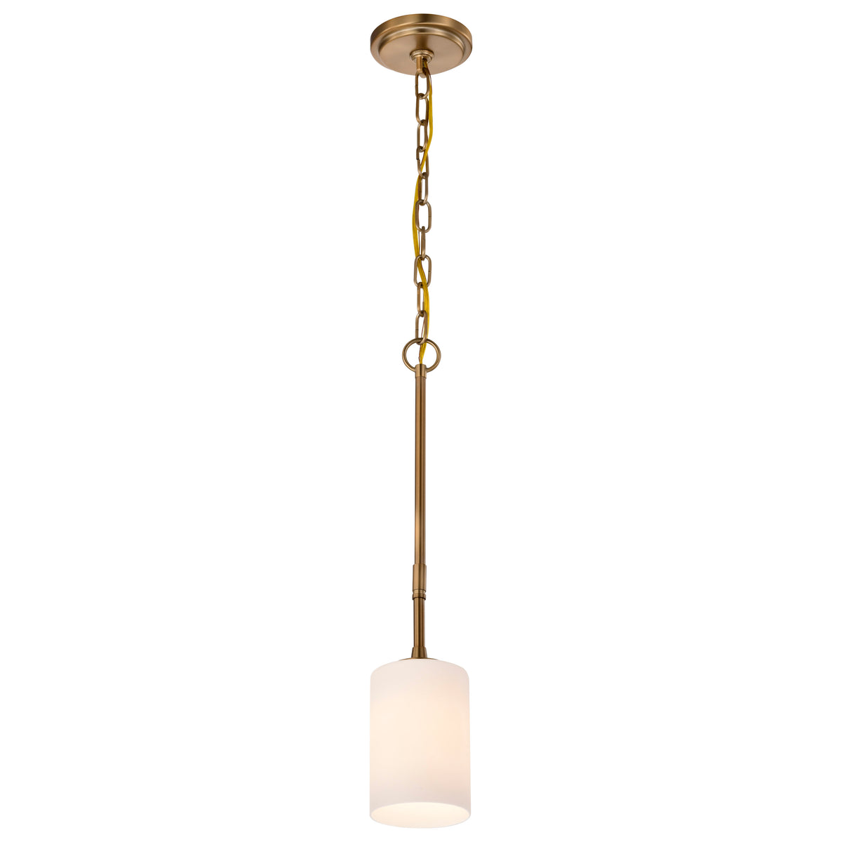 Nuvo 60-8205 Liam, 1 Light Mini Pendant, Burnished Brass