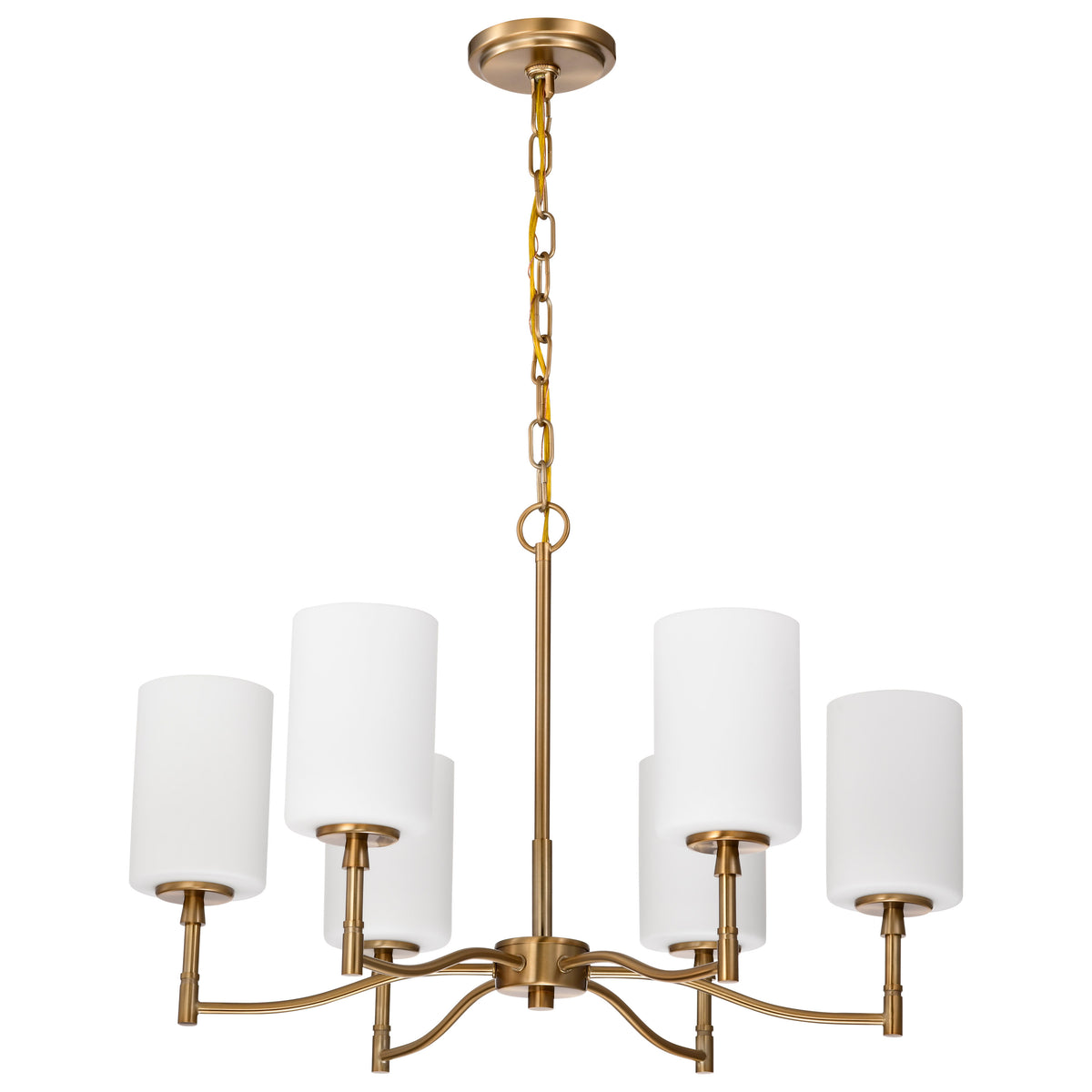 Nuvo 60-8206 Liam, 6 Light Chandelier, Burnished Brass