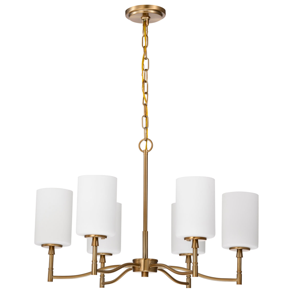 Nuvo 60-8206 Liam, 6 Light Chandelier, Burnished Brass