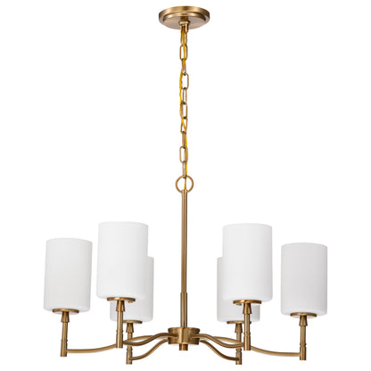Nuvo 60-8206 Liam, 6 Light Chandelier, Burnished Brass