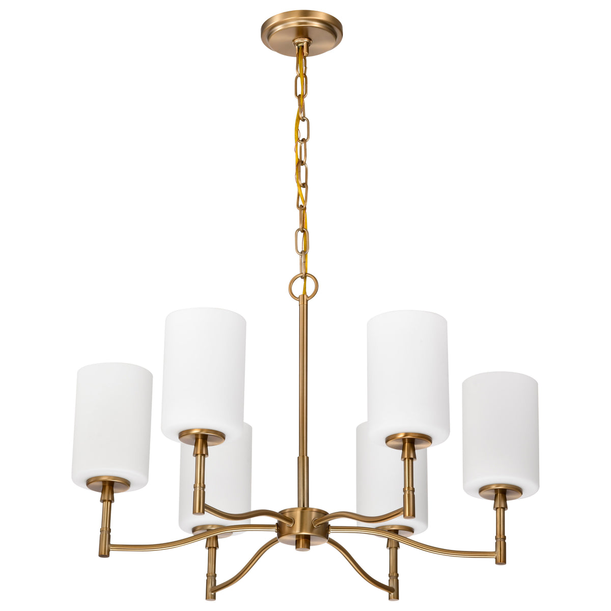 Nuvo 60-8206 Liam, 6 Light Chandelier, Burnished Brass