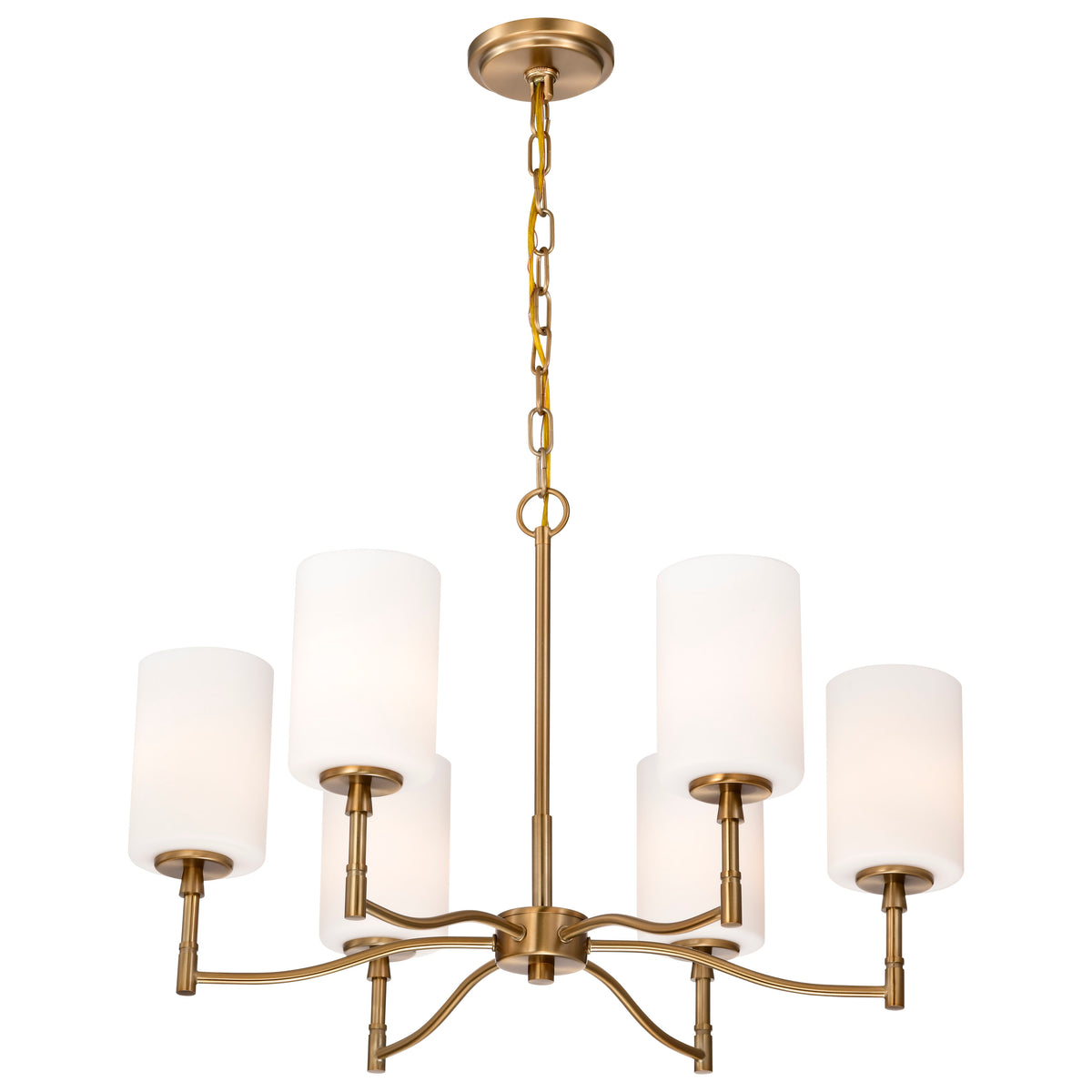 Nuvo 60-8206 Liam, 6 Light Chandelier, Burnished Brass