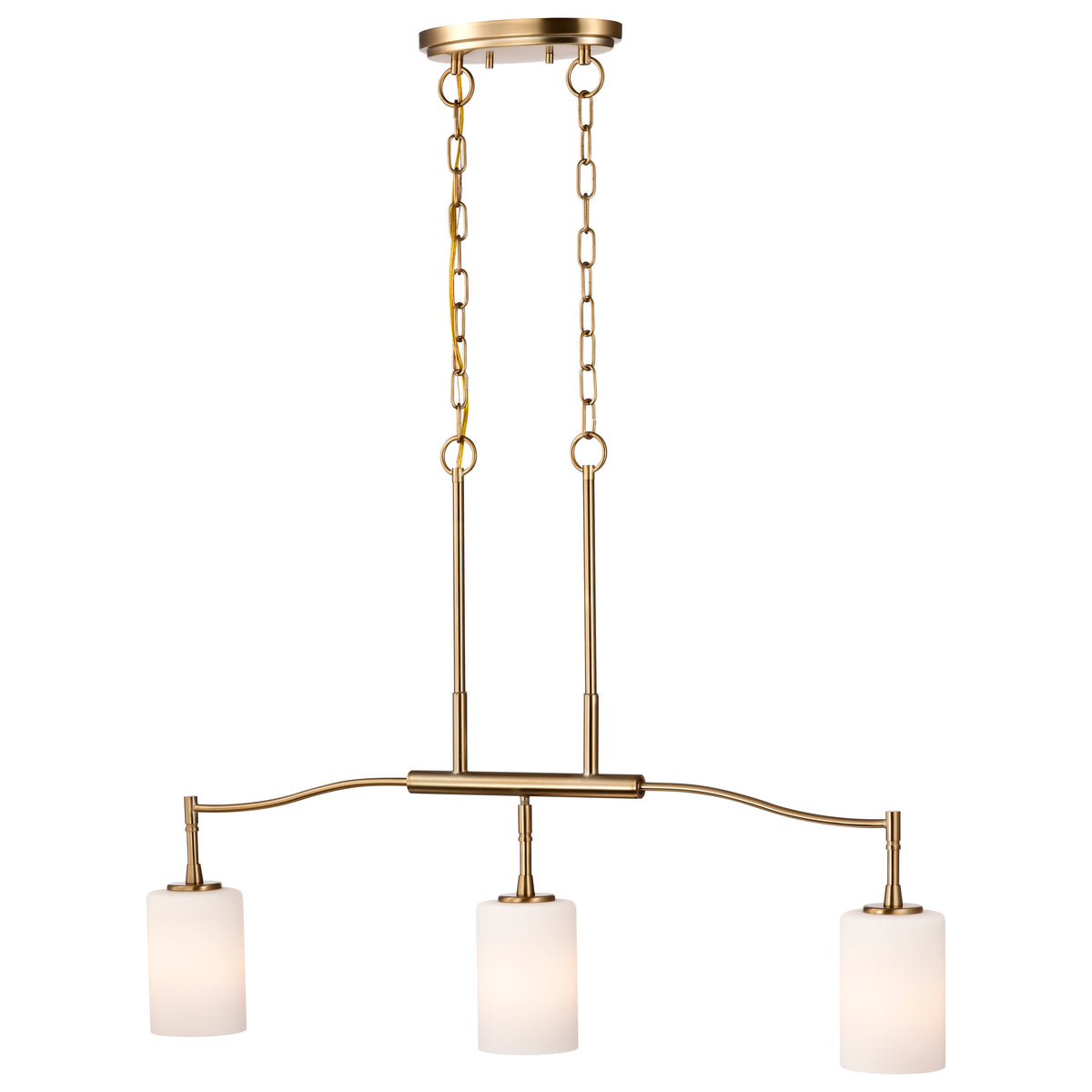 Nuvo 60-8208 Liam, 3 Light Island Pendant, Burnished Brass