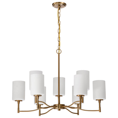 Nuvo 60-8209 Liam, 9 Light Chandelier, Burnished Brass