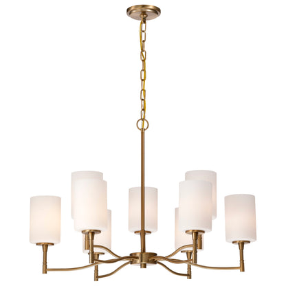 Nuvo 60-8209 Liam, 9 Light Chandelier, Burnished Brass