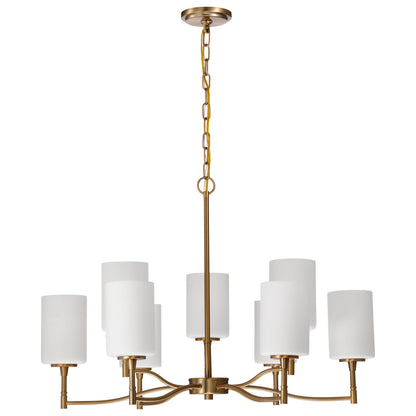 Nuvo 60-8209 Liam, 9 Light Chandelier, Burnished Brass