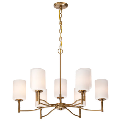 Nuvo 60-8209 Liam, 9 Light Chandelier, Burnished Brass