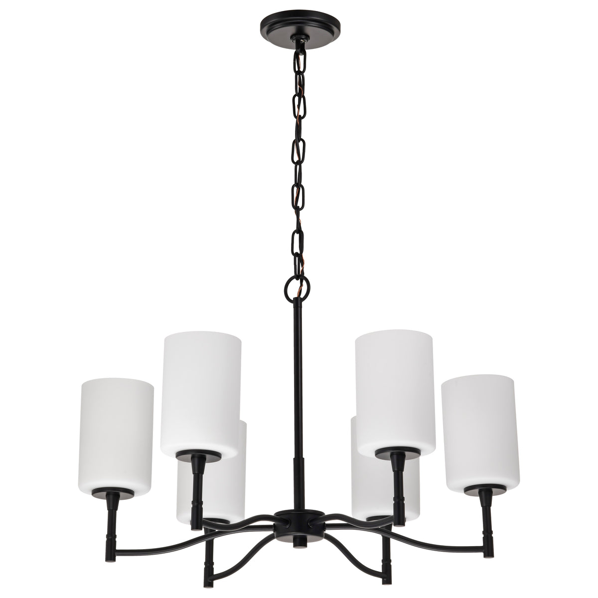 Nuvo 60-8216 Liam, 6 Light Chandelier, Matte Black