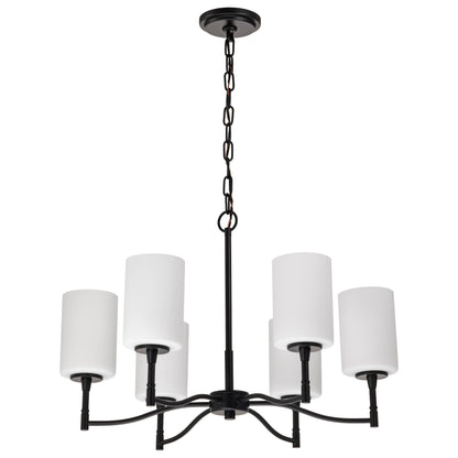 Nuvo 60-8216 Liam, 6 Light Chandelier, Matte Black