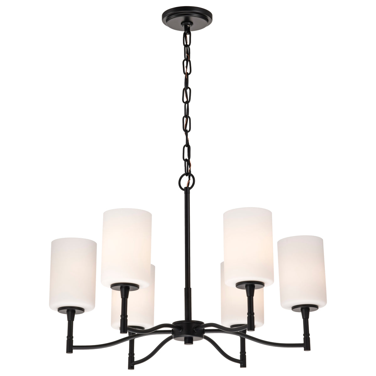 Nuvo 60-8216 Liam, 6 Light Chandelier, Matte Black