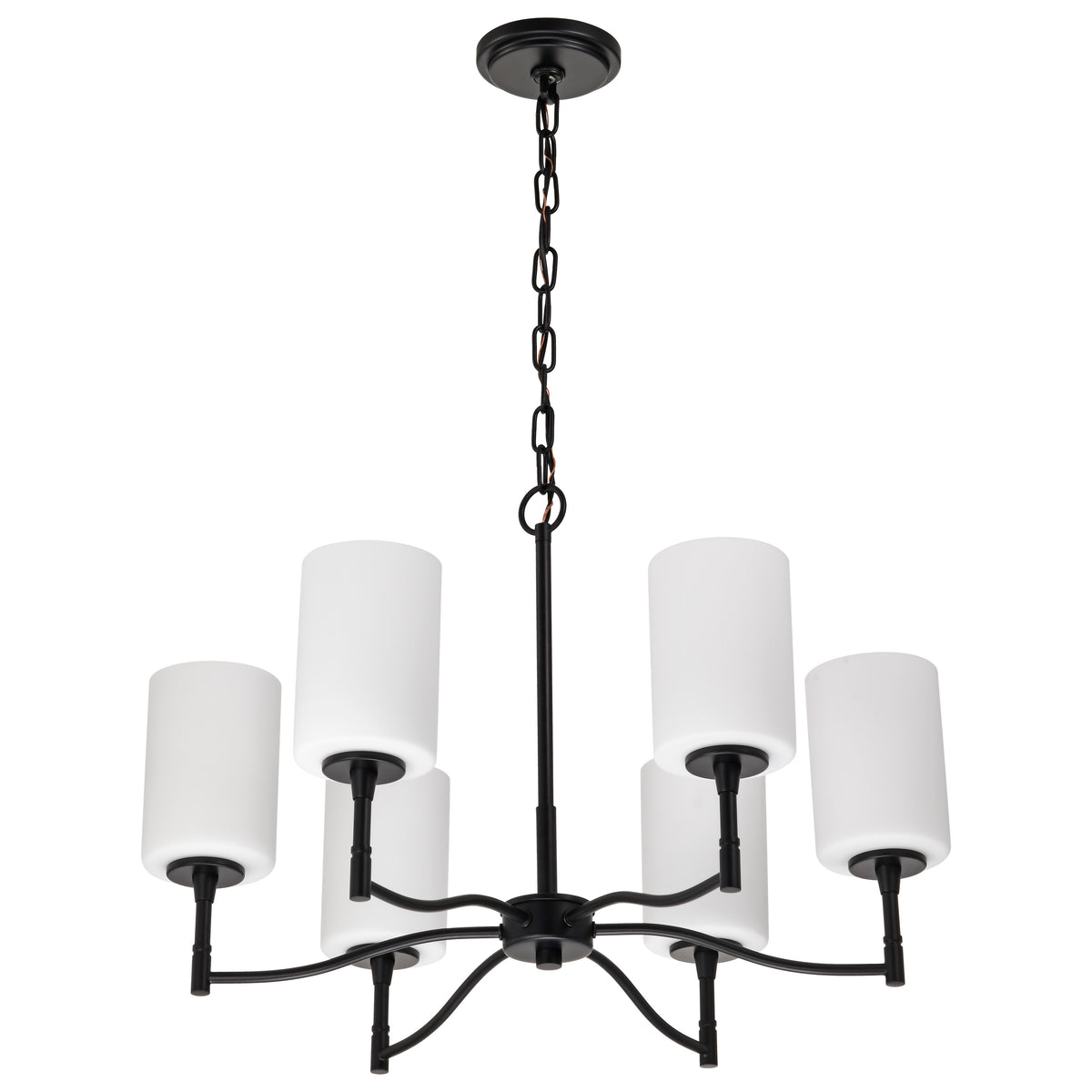 Nuvo 60-8216 Liam, 6 Light Chandelier, Matte Black