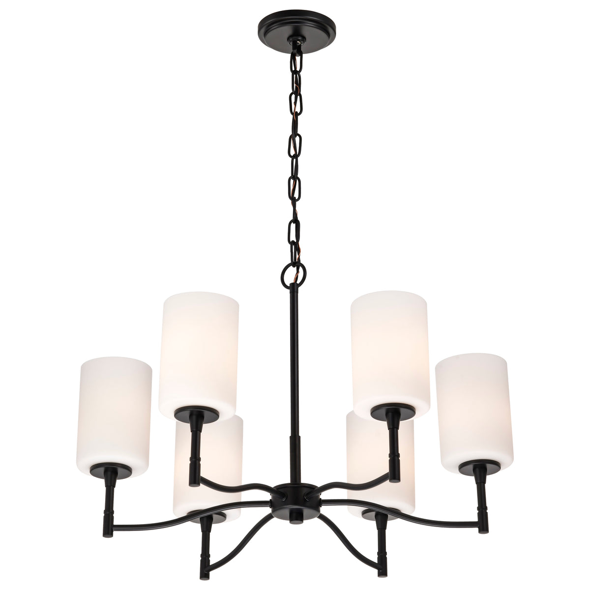 Nuvo 60-8216 Liam, 6 Light Chandelier, Matte Black