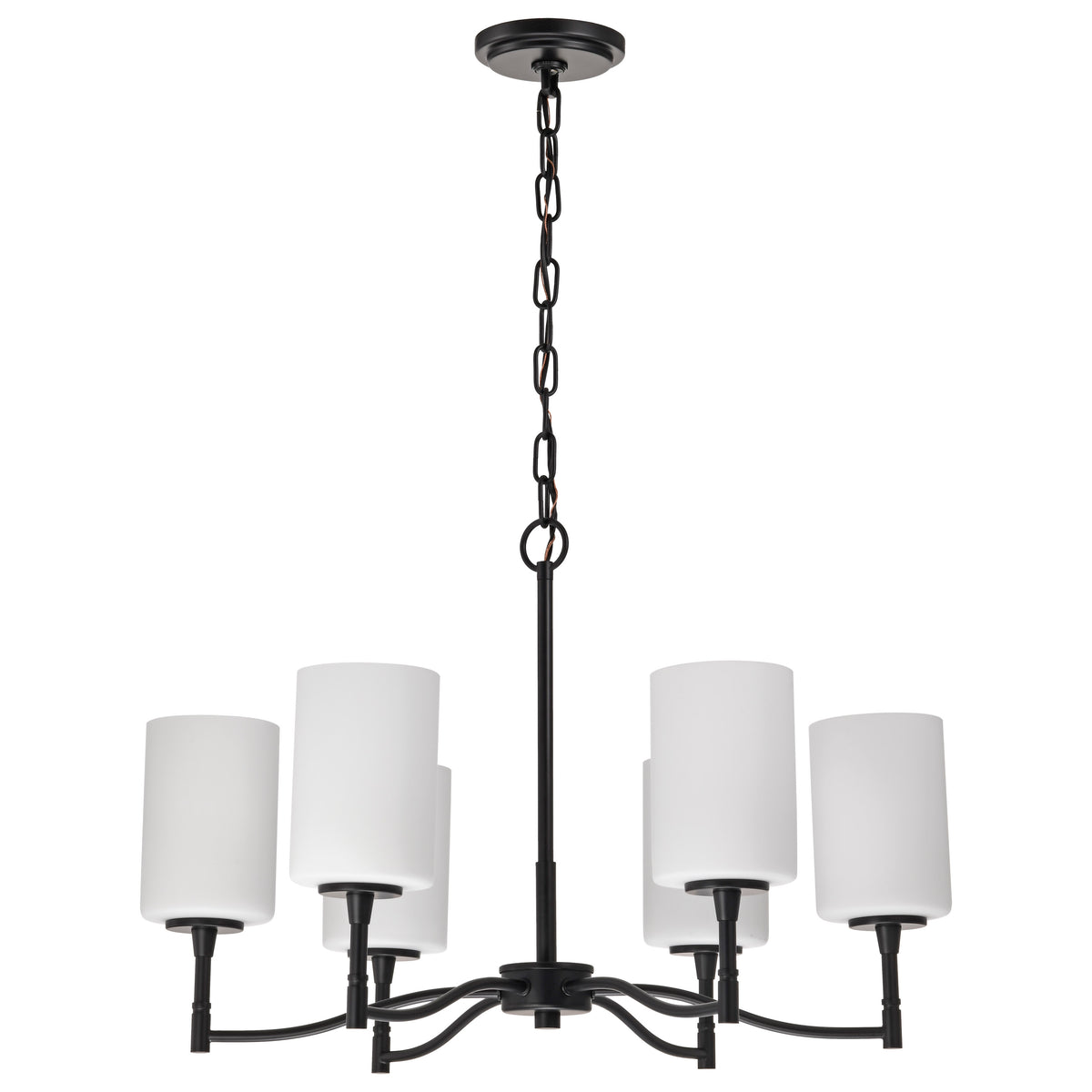 Nuvo 60-8216 Liam, 6 Light Chandelier, Matte Black