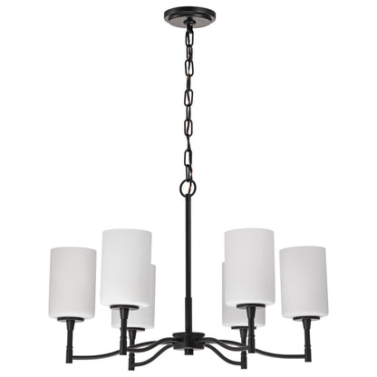 Nuvo 60-8216 Liam, 6 Light Chandelier, Matte Black