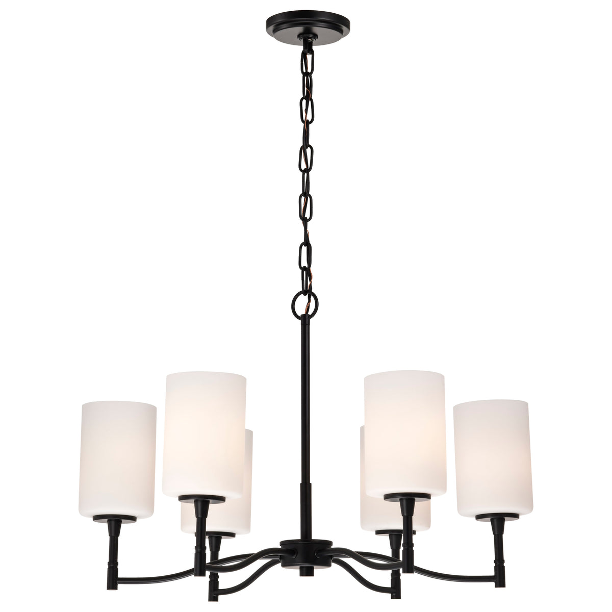 Nuvo 60-8216 Liam, 6 Light Chandelier, Matte Black
