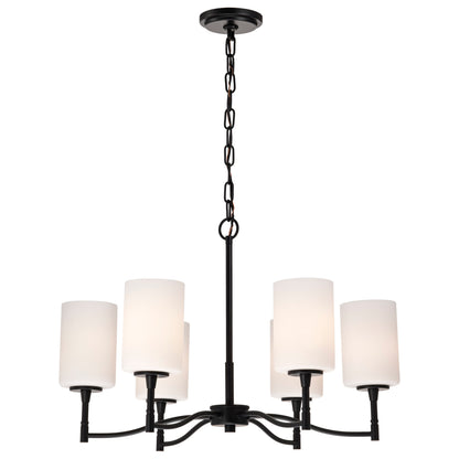 Nuvo 60-8216 Liam, 6 Light Chandelier, Matte Black