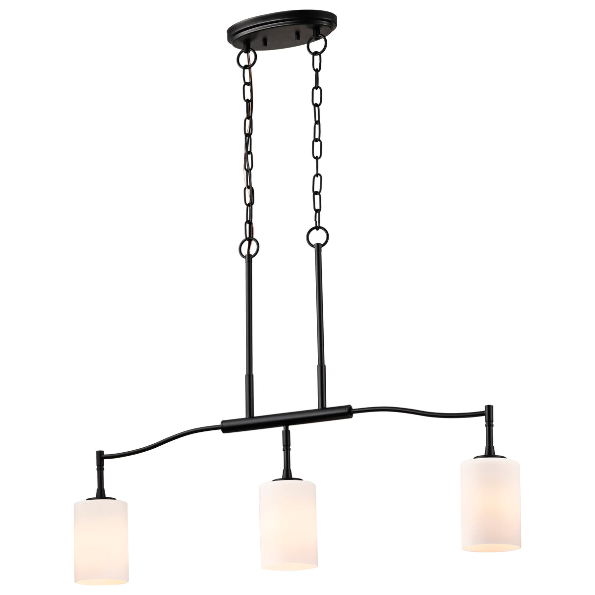 Nuvo 60-8218 Liam, 3 Light Island Pendant, Matte Black