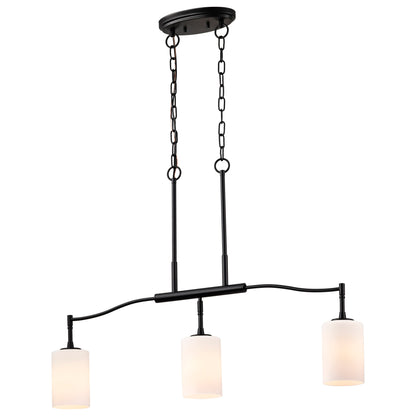 Nuvo 60-8218 Liam, 3 Light Island Pendant, Matte Black