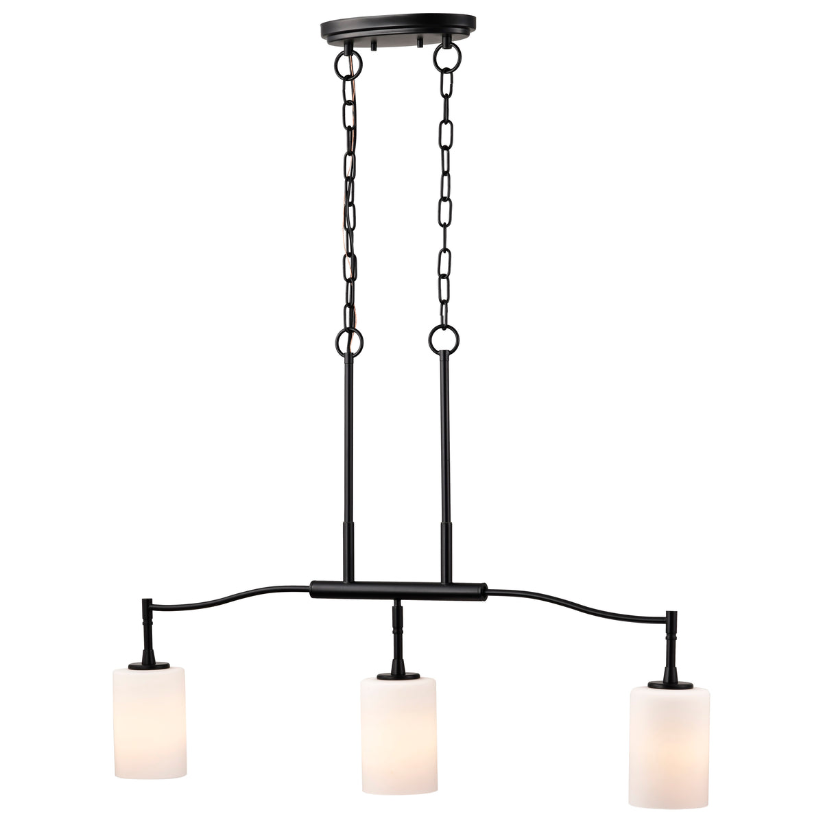 Nuvo 60-8218 Liam, 3 Light Island Pendant, Matte Black