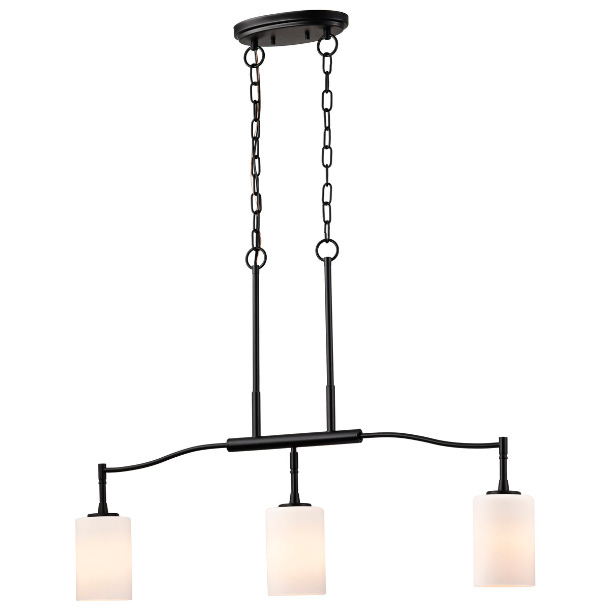 Nuvo 60-8218 Liam, 3 Light Island Pendant, Matte Black