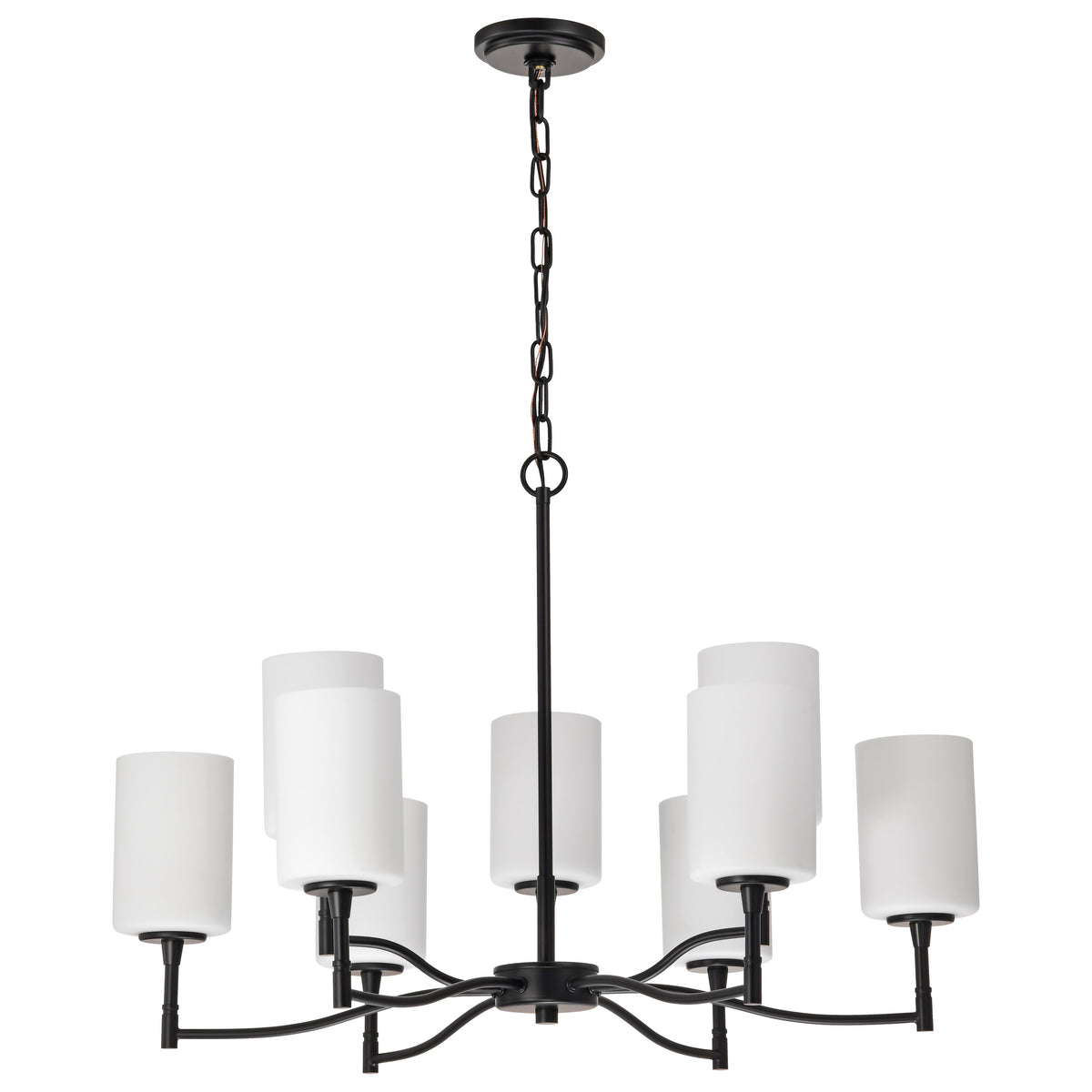 Nuvo 60-8219 Liam, 9 Light Chandelier, Matte Black