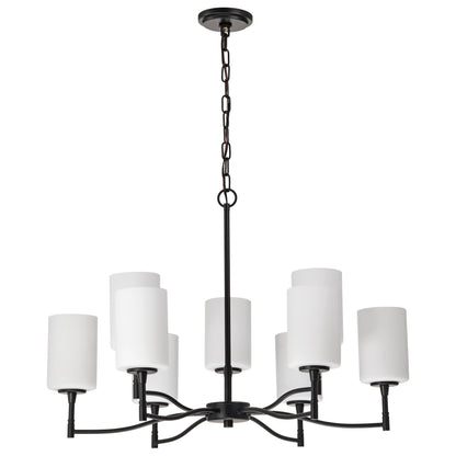 Nuvo 60-8219 Liam, 9 Light Chandelier, Matte Black