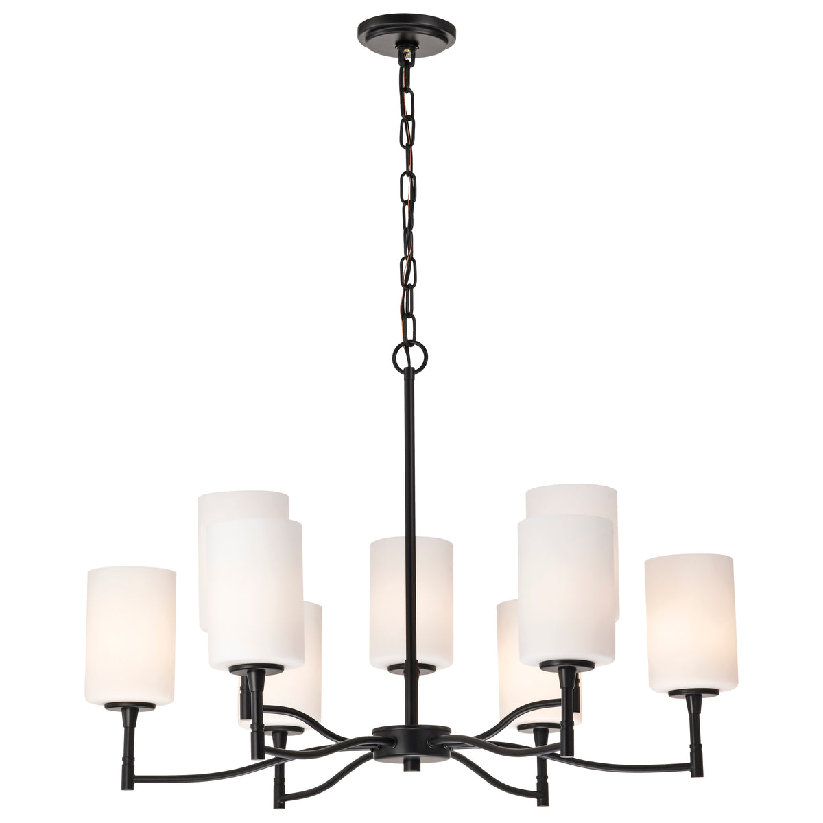 Nuvo 60-8219 Liam, 9 Light Chandelier, Matte Black