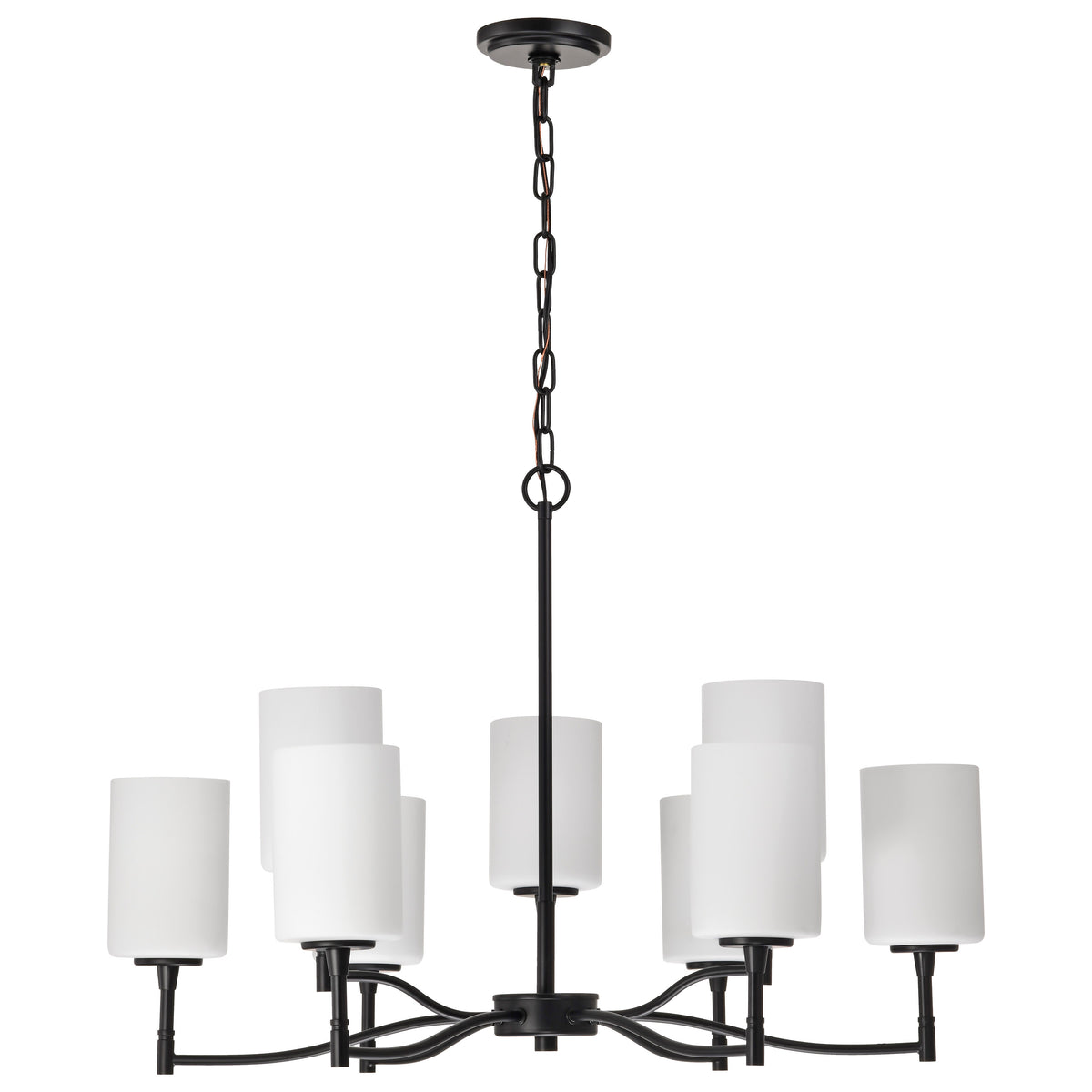 Nuvo 60-8219 Liam, 9 Light Chandelier, Matte Black