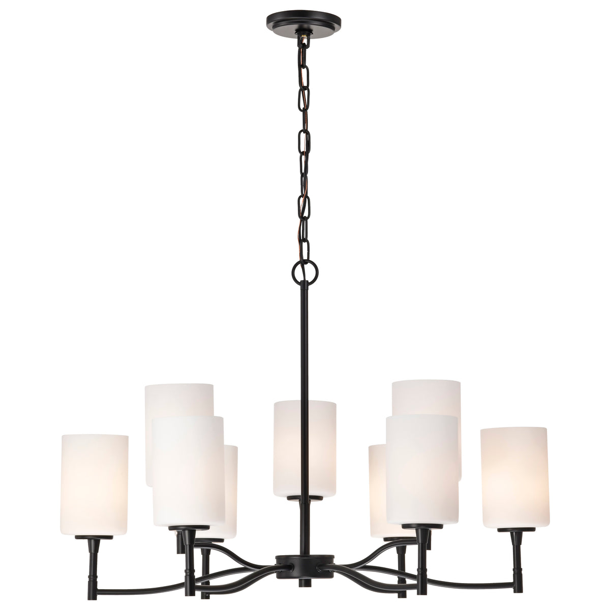 Nuvo 60-8219 Liam, 9 Light Chandelier, Matte Black