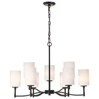 Nuvo 60-8219 Liam, 9 Light Chandelier, Matte Black