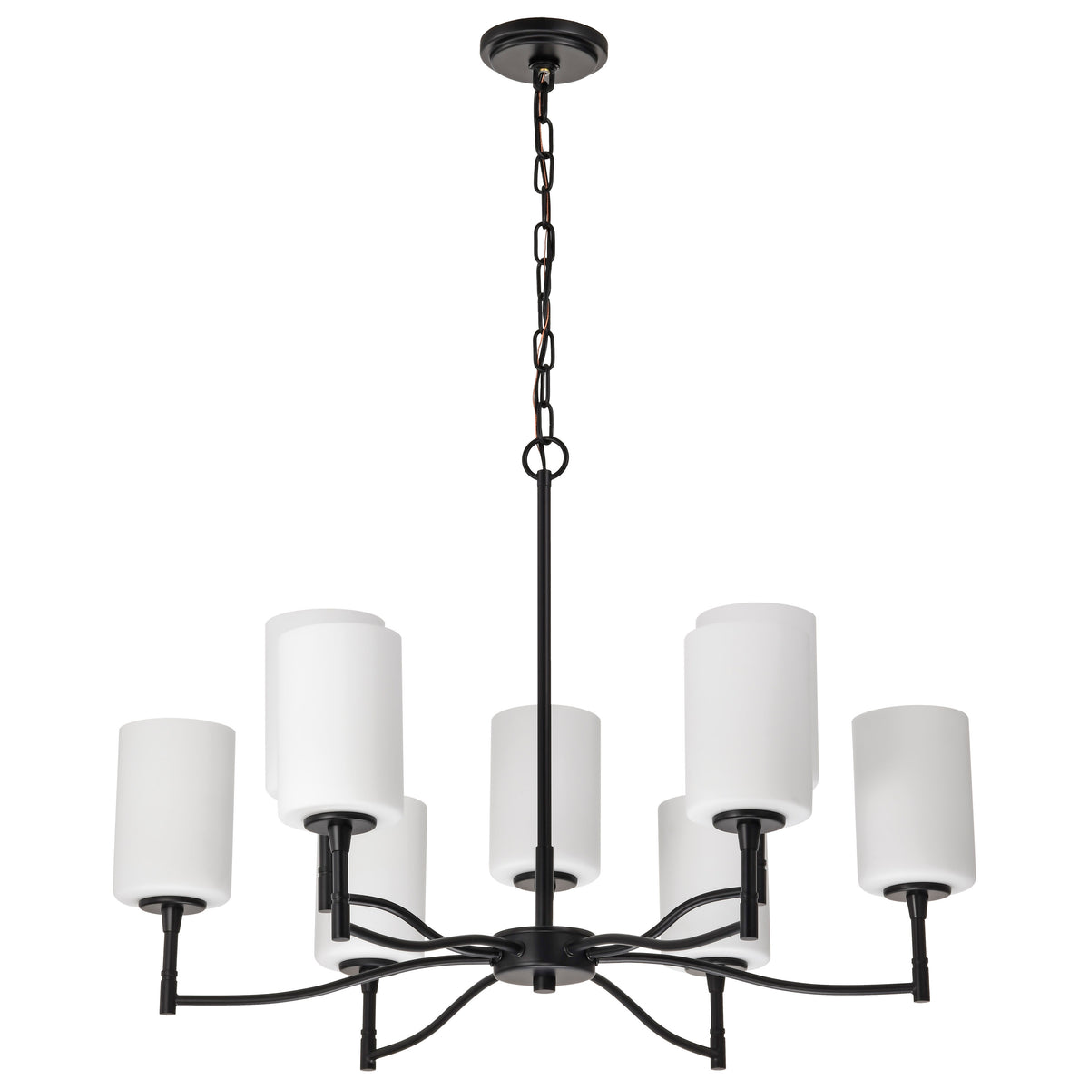 Nuvo 60-8219 Liam, 9 Light Chandelier, Matte Black