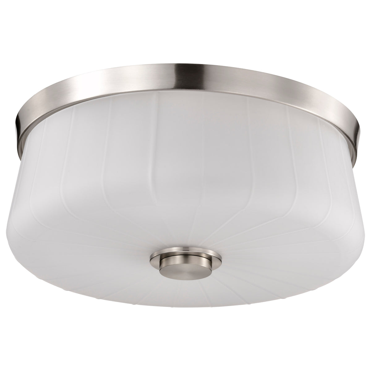 Nuvo 60-8220 Lune, 3 Light Flush Mount, Brushed Nickel Finish