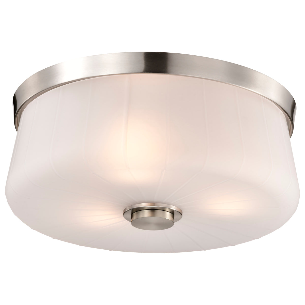 Nuvo 60-8220 Lune, 3 Light Flush Mount, Brushed Nickel Finish