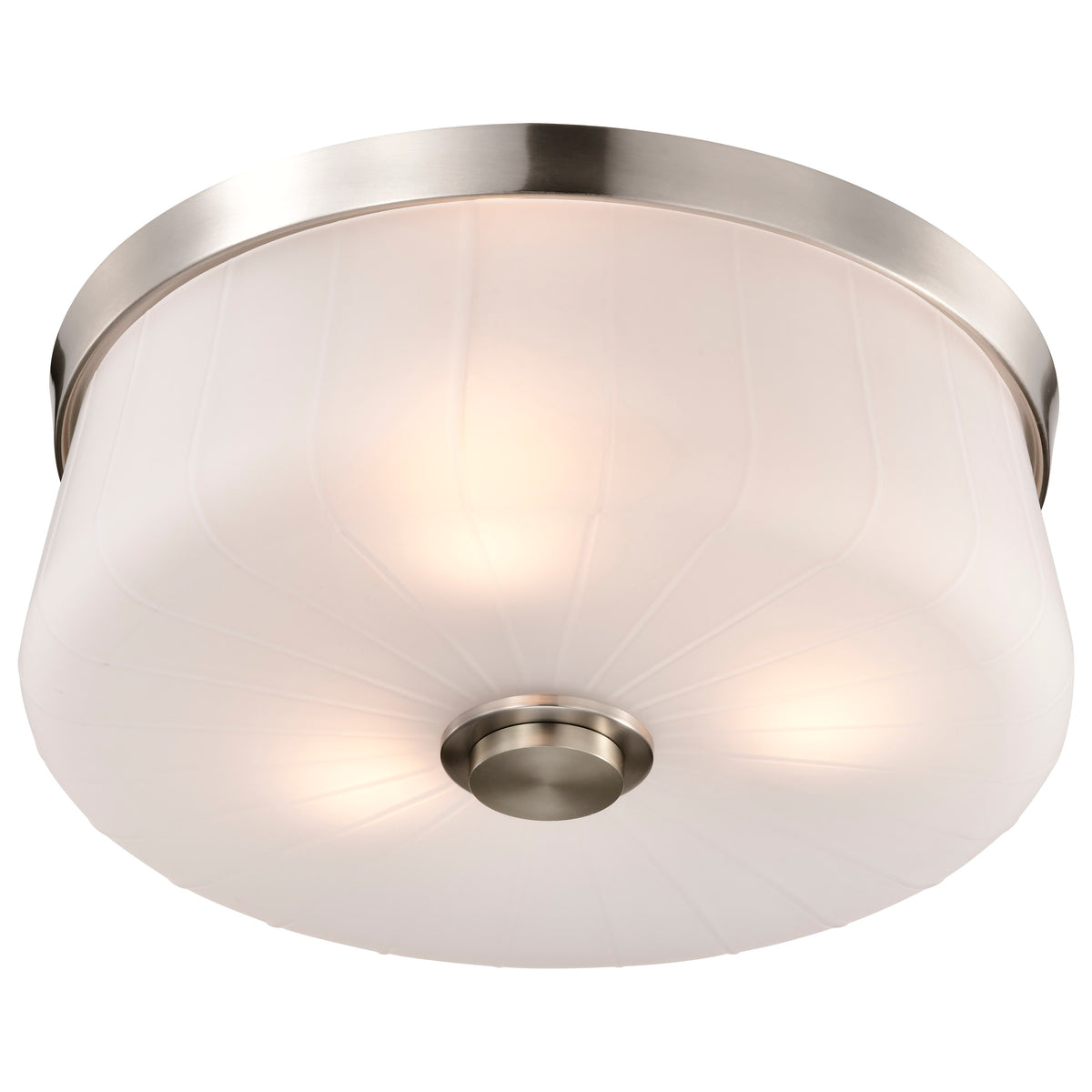 Nuvo 60-8220 Lune, 3 Light Flush Mount, Brushed Nickel Finish