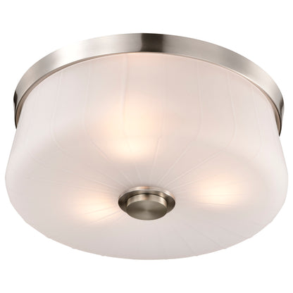 Nuvo 60-8220 Lune, 3 Light Flush Mount, Brushed Nickel Finish