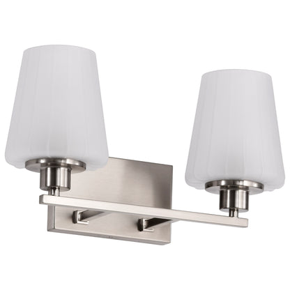 Nuvo 60-8222 Lune, 2 Light Vanity, Brushed Nickel Finish