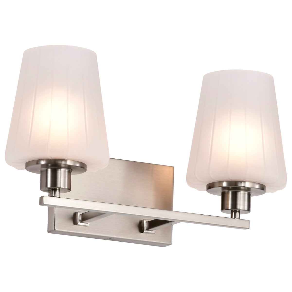 Nuvo 60-8222 Lune, 2 Light Vanity, Brushed Nickel Finish