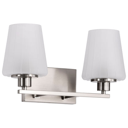 Nuvo 60-8222 Lune, 2 Light Vanity, Brushed Nickel Finish