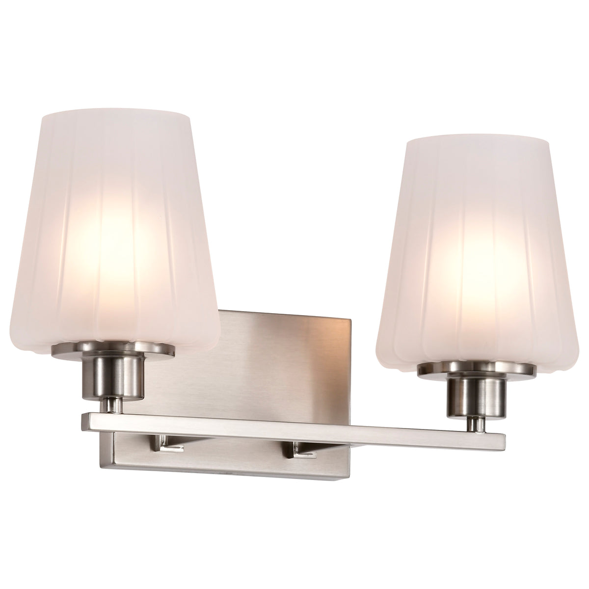 Nuvo 60-8222 Lune, 2 Light Vanity, Brushed Nickel Finish