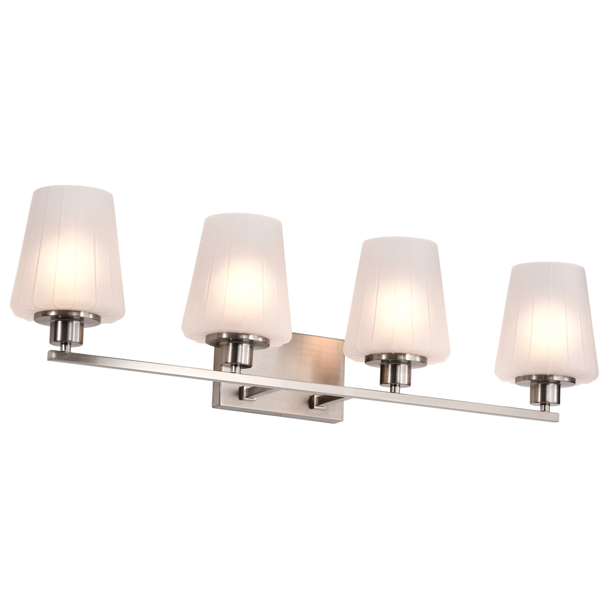 Nuvo 60-8224 Lune, 4 Light Vanity, Brushed Nickel Finish