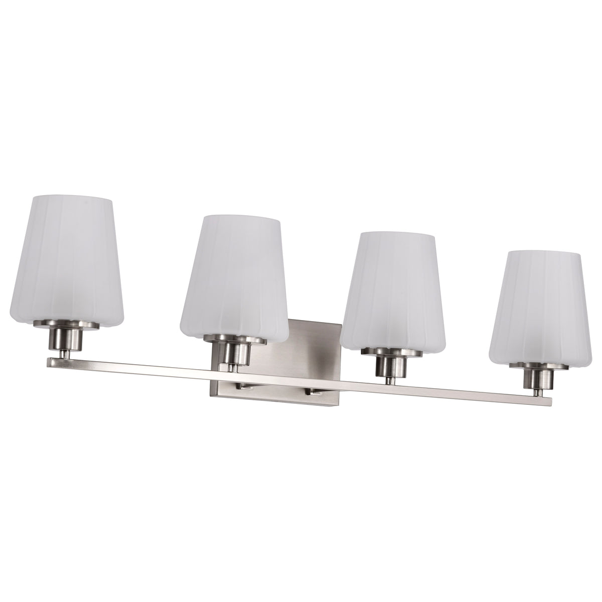 Nuvo 60-8224 Lune, 4 Light Vanity, Brushed Nickel Finish